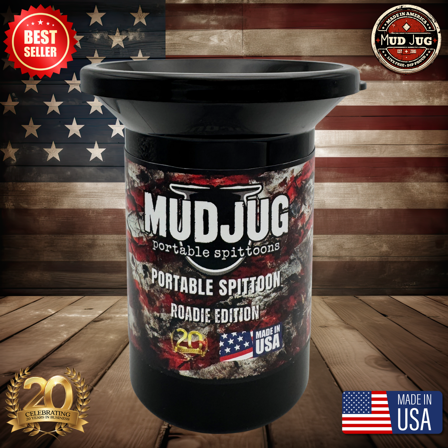 ボブマッケンティー Black Mud Jug™ Roadie – Portable Spittoon Made in USA| Mud Jug