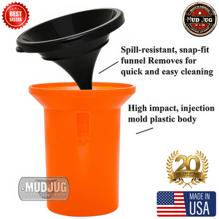 White Mud Jug™ Roadie – Portable Spittoon Made in USA Mud Jug