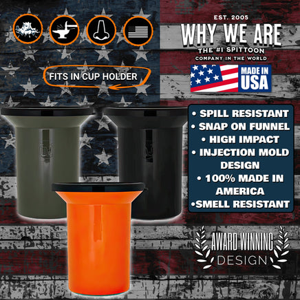 White Mud Jug™ Roadie – Portable Spittoon Made in USA Mud Jug